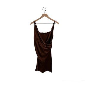 Zara Chocolate Draped Mini Dress
